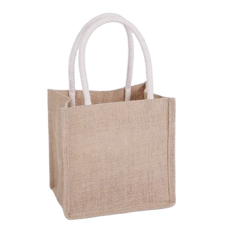 Printed eco friendly foldable shopping tote jute bag