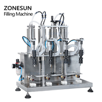 ZONESUN 4 buses semi-automatique vide liquide parfum gouttes pour les yeux cosmétiques boisson petite bouteille parfum Machine de remplissage