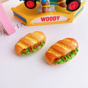 Comida resina encantos pan croissant hamburguesa tostada galleta Diy Decoración Para funda de teléfono - Product Image 5