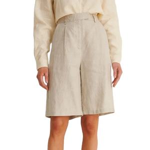 Pantaloncini Bermuda in <span class=keywords><strong>Lino</strong></span> Personalizzati da <span class=keywords><strong>Donna</strong></span> a Vita Alta Casual Estivi - Product Image 3