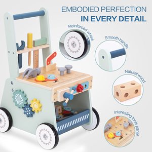 Porteur d'éveil en bois pour bébé, modèle Push Walker Tall, 3 en 1 avec roues, pour les 18 mois et plus, <span class=keywords><strong>à</strong></span> prix abordable, ajouter au panier - Product Image 1