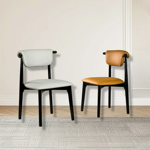 Lu Best Chair para comedor Hotel Modern Oak Legs Silla de cuero - Product Image 5