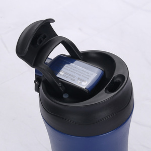 Tasse thermique personnalisée à double fonctions, avec <span class=keywords><strong>bec</strong></span> rabattable et couvercle de verrouillage, tasse de café pour voyage en acier inoxydable de 400ml avec paille - Product Image 4