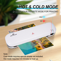 Équipement de bureau de plastifieuse à chaud et à froid Mini machine à plastifier 3 en 1 pour A4 Photos et documents