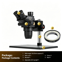 YCS New 71 Ultra Trinocular Microscope Head 6.7X-45X Zoom WF10X/23MM Eyepieces Auto Focus for Phone Electronic Repair