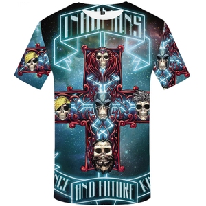 T-shirt 3D imprimé durable pour homme, style punk gothique, motif Skull <span class=keywords><strong>Guns</strong></span> <span class=keywords><strong>N</strong></span> <span class=keywords><strong>Roses</strong></span>, coupe ajustée - Product Image 2