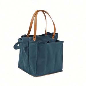 Custom Logo Printing Blank Plain Pocket Shoulder Handle Cotton Canvas Tote Bags - Product Image 5