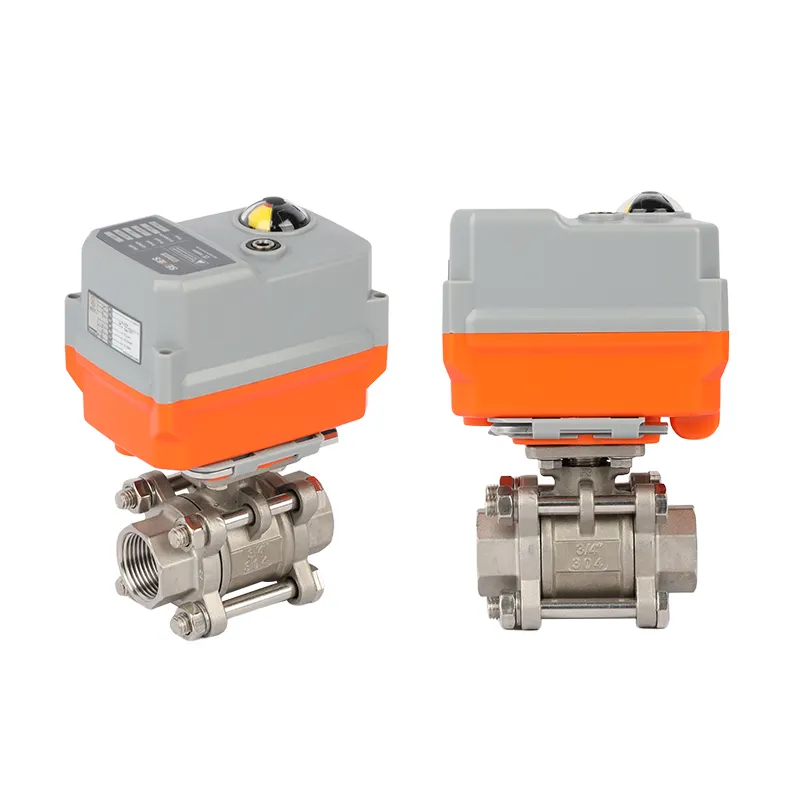 3 Piece ss304 Ball Valve Motorized Electric Actuator China Control Automatic Water Treatment Motor Actuated Ball Valve