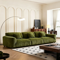 Canapé modulaire vintage en tissu chenille 3 places, vert rétro, rembourré, pour salon, meubles de maison