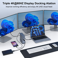 Station d'accueil USB-C universelle OEM personnalisée, triple écran, double + DP pour Windows Mac, 10 Gbps, station d'accueil pour ordinateur portable USB-C