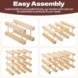 Étagère à épices modulaire en bois massif empilable pour 12 bouteilles, écologique, à assembler soi-même, pour les armoires de cuisine - Product Image 3