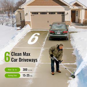 Soprador de Neve Elétrico Sem Fio 13\" 20V 4Ah Bateria 300lb/min Remoção de Neve 19FT Distância de Lançamento Leve - Product Image 4