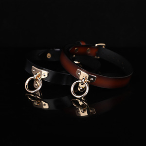 ปลอกคอหนัง SMPIQU พร้อมโซ่สำหรับผู้ใหญ่ อุปกรณ์สวมคอแบบ BDSM - Product Image 2