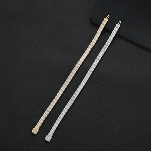 5Mm Ladder Tennis <b>Bracelet</b> <b>Copper</b> Inlaid Zircon Hip Hop <b>Bracelet</b> Box Buckle Tanjing Fashion Lijing Necklace - Product Image 3