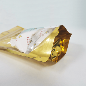 Sacs Plastiques à Fermeture Éclair Brillant avec Fenêtre et Finition Dorée pour Emballage Alimentaire, Pochettes Doypack - Product Image 3