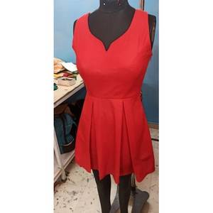 Compre Vestido Rojo Occidental de Primera Calidad con Color y Talla Personalizables Disponibles, Vestido Occidental Moderno para Mujer - Product Image 1