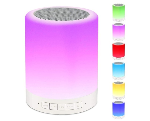 Night Light Speaker Wireless Portable Smart Touch Control Speaker Bedside Table Lamp With Colorful Led