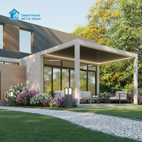 Pergola Bioclimatique Motorisée Moderne en Aluminium Sweet Home avec Lames Rétractables et Toit Imperméable pour Jardin d'été