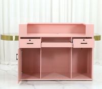 Comptoir de réception moderne pour salon de beauté, bureau commercial, table d'accueil avec armoire pour salon de manucure et spa