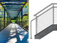 Rampe de sécurité commerciale en aluminium pour la protection des plateformes extérieures et des structures surélevées