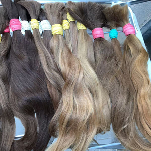 Extensiones de mechones de cabello humano rizado con trenzas de cabello humano Remy ruso eslavo europeo crudo sin procesar rubio miel para pelucas Judías - Product Image 5