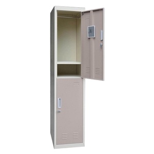 Casier en acier simple à 2 portes et 2 niveaux avec serrure à clé, étanche et durable, pour le rangement des vêtements des élèves - Product Image 3