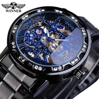 Reloj Deportivo para Hombre WINNER de Acero Inoxidable de Diseñador Marca de Lujo Reloj de Pulsera Mecánico Automático Casual