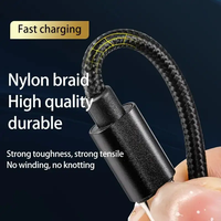 Cable de Carga USB de Nailon Trenzado de Alta Calidad de 2m (6 pies) para Teléfono, Carga Rápida de 2.4A, Directo de Fábrica para Dispositivos Tipo-C, 2026
