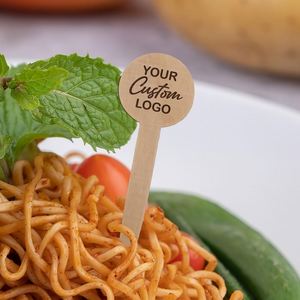 Marqueurs alimentaires en bois faits à la main, écologiques, durables, non toxiques, personnalisables en gros avec logo, pics à nourriture, brochettes, décorations pour cupcakes - Product Image 3
