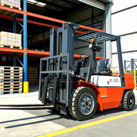 Chariot élévateur diesel Shengfang 3 tonnes 5 tonnes CE EPA avec positionneur de fourches, déplaceur latéral et mât à 2/3 étages pour entrepôt