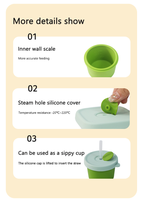 Gobelet à collation en silicone pour tout-petits avec couvercle à trou pour paille, sans BPA, anti-fuite, et boîte alimentaire