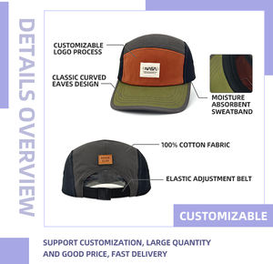 Gorra Deportiva Personalizada de 5 Paneles Tricolor para Exteriores, Transpirable, Plegable, con Visera Suave, para Correr, Acampar, Actividades al Aire Libre y Ropa Urbana - Product Image 5