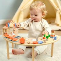 Nouveautés : Table d'activités en bois, labyrinthe de perles, xylophone, marteau à engrenages, jouet éducatif Montessori pour tout-petits, enfants, garçons et filles