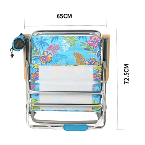 เก้าอี้พับพกพาสำหรับตั้งแคมป์และชายหาด Kejie OEM ปรับได้ 5 ระดับ เฟอร์นิเจอร์กลางแจ้ง ดีไซน์ที่วางแขนไม้เนื้อแข็ง วัสดุพลาสติก พร้อมผ้าเช็ดตัว - Product Image 5