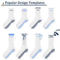 Chaussettes antidérapantes en coton avec logo du fabricant pour femmes, idéales pour le yoga, le ballet, le barre, le pilates – Chaussettes de luxe personnalisées à volants et antidérapantes