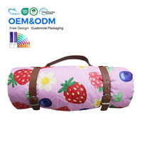 Échantillon disponible, tapis de pique-nique pliable en coton et lin épaissi, pour le camping en plein air, résistant à l'humidité, personnalisable