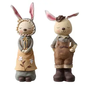 Cartoon Couple Navy Doll Home Decoration Living Room Table Ornaments Creative Study Table Accessories Home Desk Wooden Crafts