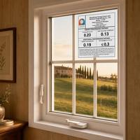 Ventana Abatible de UPVC con Manivela, Diseño de Estructura Resistente al Viento, Ideal para Instalación en Paredes Exteriores