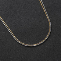 Usine vente chaude PVD 18K or argent métal couleur placage Hip Hop 1.5mm largeur 304 acier inoxydable boîte chaîne collier