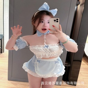 ชุดชั้นในสาวไซส์พลัสสไตล์แม่บ้านญี่ปุ่น เซ็กซี่ หวาน น่ารัก ชุดเอี๊ยมธีมสาวหวานนุ่มนิ่ม ชุดยูนิฟอร์มเสน่ห์ยามค่ำคืน - Product Image 1