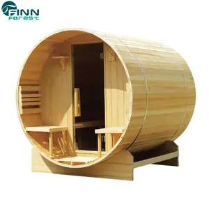 Harga rendah kustom dibangun 6 orang barel Cedar sauna uap luar ruangan Sauna Rusia