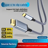 Kabel Video USB-C ke DP 1.4 8K Definisi Tinggi, Kabel Tembaga untuk Mirroring, Kompatibel dengan Laptop untuk Screen Casting