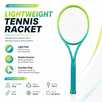 Raquette de tennis en nylon personnalisable de 27 pouces avec tension de cordage de 50 à 60 livres, design léger pour la pratique sportive et la compétition
