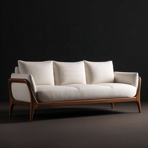 أريكة عصرية فاخرة مكونة من 3 مقاعد طقم أريكة أرجل خشبية من القماش اللهجة أثاث غرفة المعيشة إسفنجة ملء طعام معقول - Product Image 5