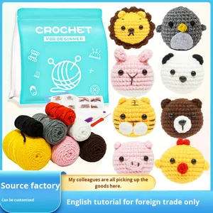 Venta caliente DIY Kit de ganchillo hilo técnico tejido para manualidades Animal muñeca colgante principiante inglés tela textil artesanías - Product Image 5