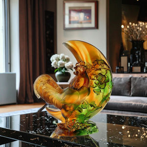 職人技によるクリスタルガラスの雄鶏の置物、ユニークな手作りのロストワックス法による彫刻、江蘇省のビジネスギフト、家の装飾 - Product Image 6