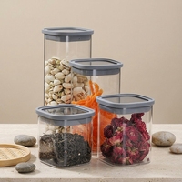 Pot en verre borosilicate transparent, hermétique, pour le stockage des aliments, récipient de stockage, boîte à pâtes, riz, sucre, café, épices