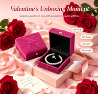 Boîte à bijoux en velours de luxe en relief Rose fleur Design emballage cadeau pour bague collier Bracelet boucle d'oreille fiançailles de mariage