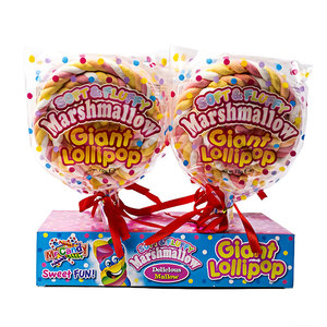 Venta al por mayor por encargo 75G remolino gigante malvavisco Pops dulces de algodón suave con paquete individual - Product Image 5