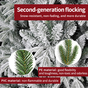 <span class=keywords><strong>Sapin</strong></span> <span class=keywords><strong>de</strong></span> Noël artificiel floqué en PE et PVC, faible teneur en neige, vente directe usine - Product Image 4